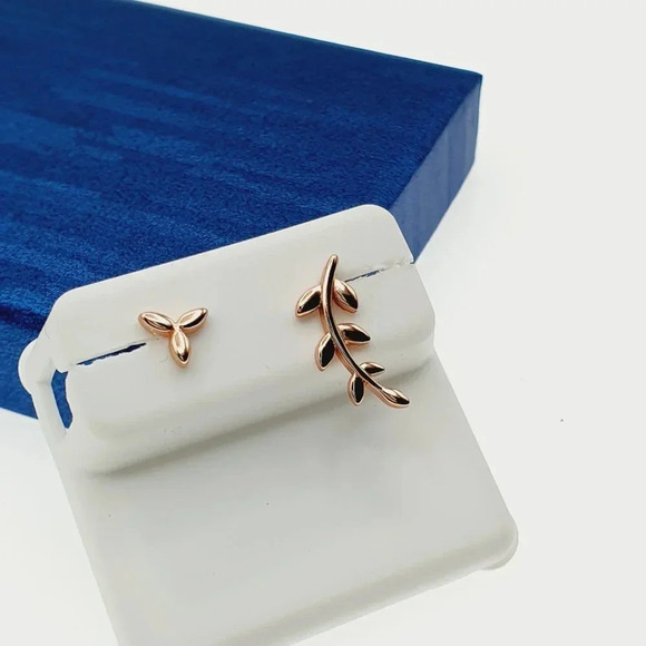 "14K Rose Gold Plated 925 Sterling Silver Earrings for Women/Girls, US44015 - Picture 10 of 11